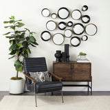 Glenn Dark Brown Wood w/ Black Iron Frame, 2 Door Accent Cabinet by Mercana at Eve Furniture