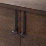 Glenn Dark Brown Wood w/ Black Iron Frame, 2 Door Accent Cabinet by Mercana at Eve Furniture