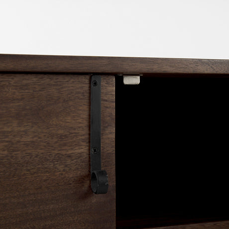 Glenn Dark Brown Wood w/ Black Iron Frame, 2 Door Accent Cabinet by Mercana at Eve Furniture