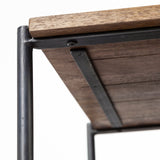 Glenn I 20L x 21W x 24H Dark Brown Wood w/ Black Iron Frame Square End/Side Table by Mercana at Eve Furniture