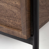 Glenn I 20L x 21W x 24H Dark Brown Wood w/ Black Iron Frame Square End/Side Table by Mercana at Eve Furniture