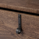 Glenn I Dark Brown Wood w/ Black Iron Frame Square End/Side Table by Mercana at Eve Furniture