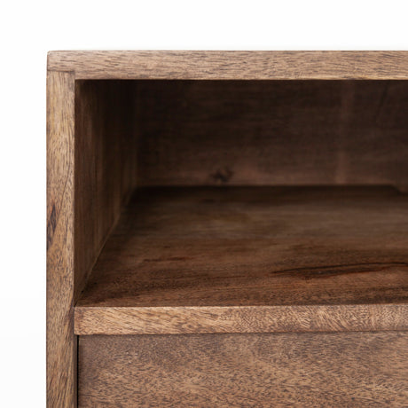 Glenn IV Dark Brown Wood w/ Black Iron Frame Media Console w/ Storage by Mercana at Eve Furniture
