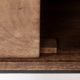 Glenn IV Dark Brown Wood w/ Black Iron Frame Media Console w/ Storage by Mercana at Eve Furniture