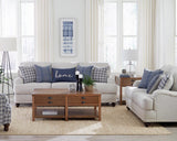 Glenn Light Gray and Blue Recessed Arms Living Room Set by Coaster at Eve Furniture