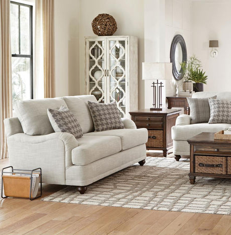 Glenn Light Gray Cushion Back Loveseat by Coaster at Eve Furniture