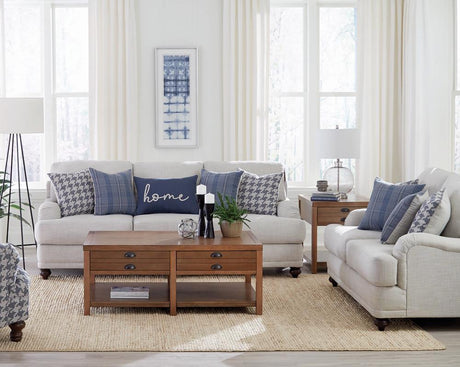 Glenn Light Grey and Blue 2-piece Upholstered Sofa Set by Coaster at Eve Furniture