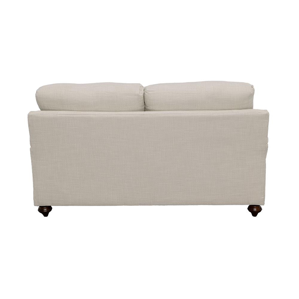 Glenn Recessed Arms Loveseat Light Gray