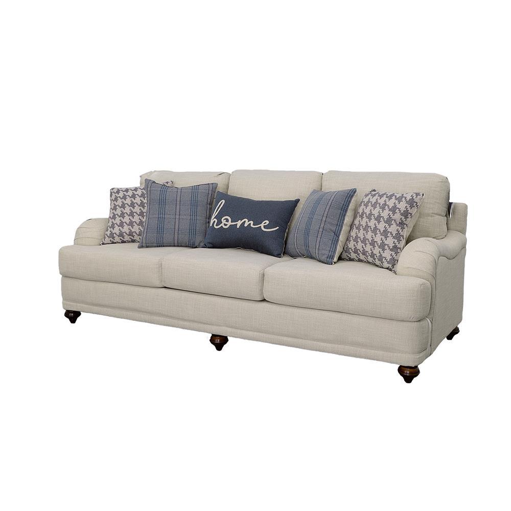 Glenn Upholstered English Arm Sofa Light Grey and Blue by Coaster at Eve Furniture