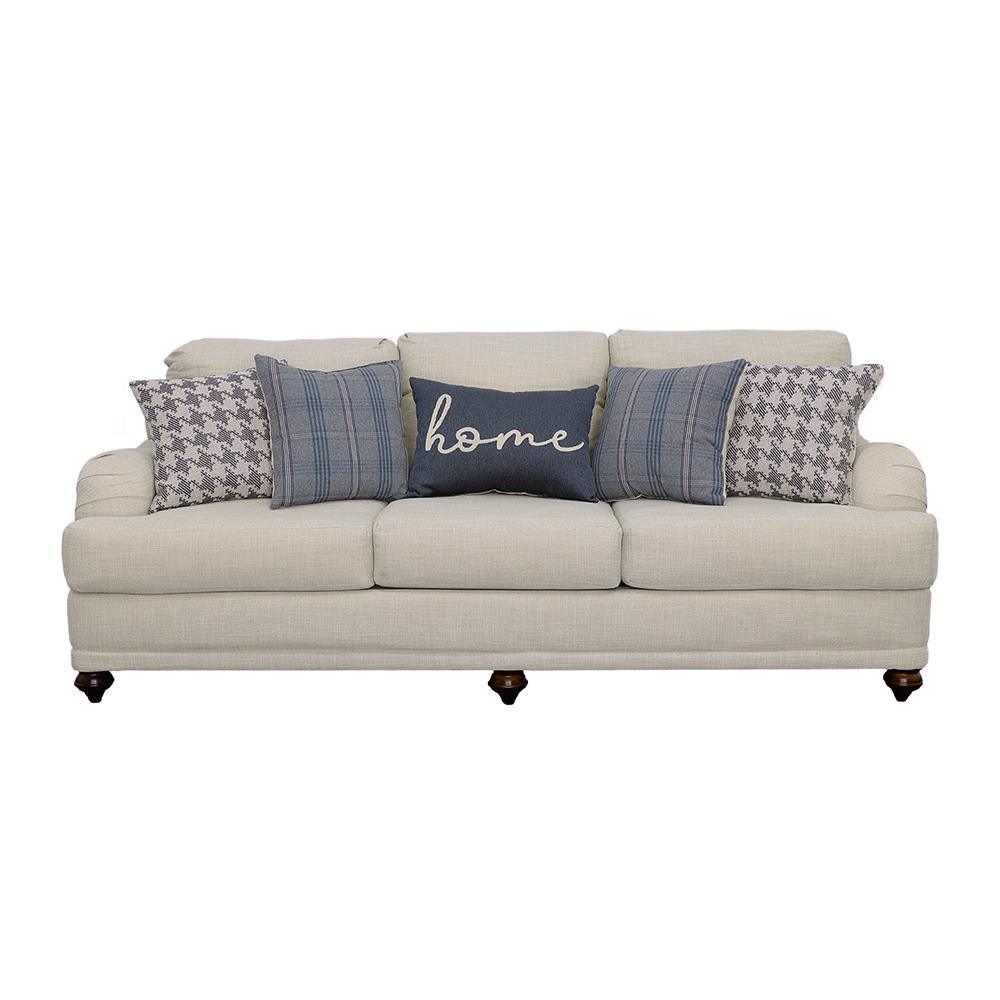 Glenn Upholstered English Arm Sofa Light Grey and Blue by Coaster at Eve Furniture
