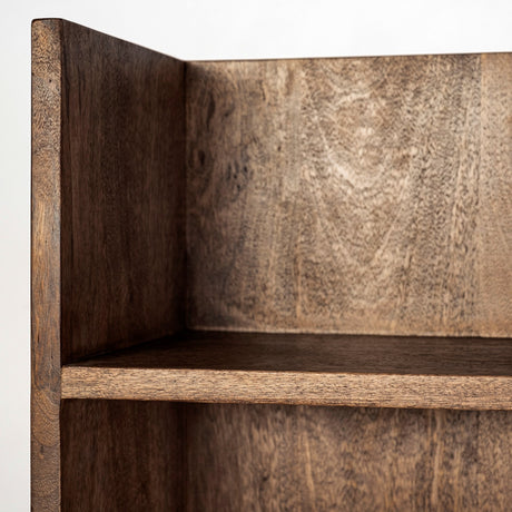 Glenn V Dark Brown Wood w/ Cream Fabric Seat, 3 Drawers Hall Tree by Mercana at Eve Furniture
