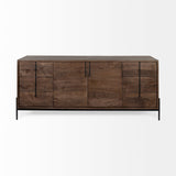 Glenn VI Dark Brown Wood Frame w/ Black Iron Accent, 6 Drawer, 2 Door Cabinet Sideboard by Mercana at Eve Furniture