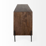 Glenn VI Dark Brown Wood Frame w/ Black Iron Accent, 6 Drawer, 2 Door Cabinet Sideboard by Mercana at Eve Furniture