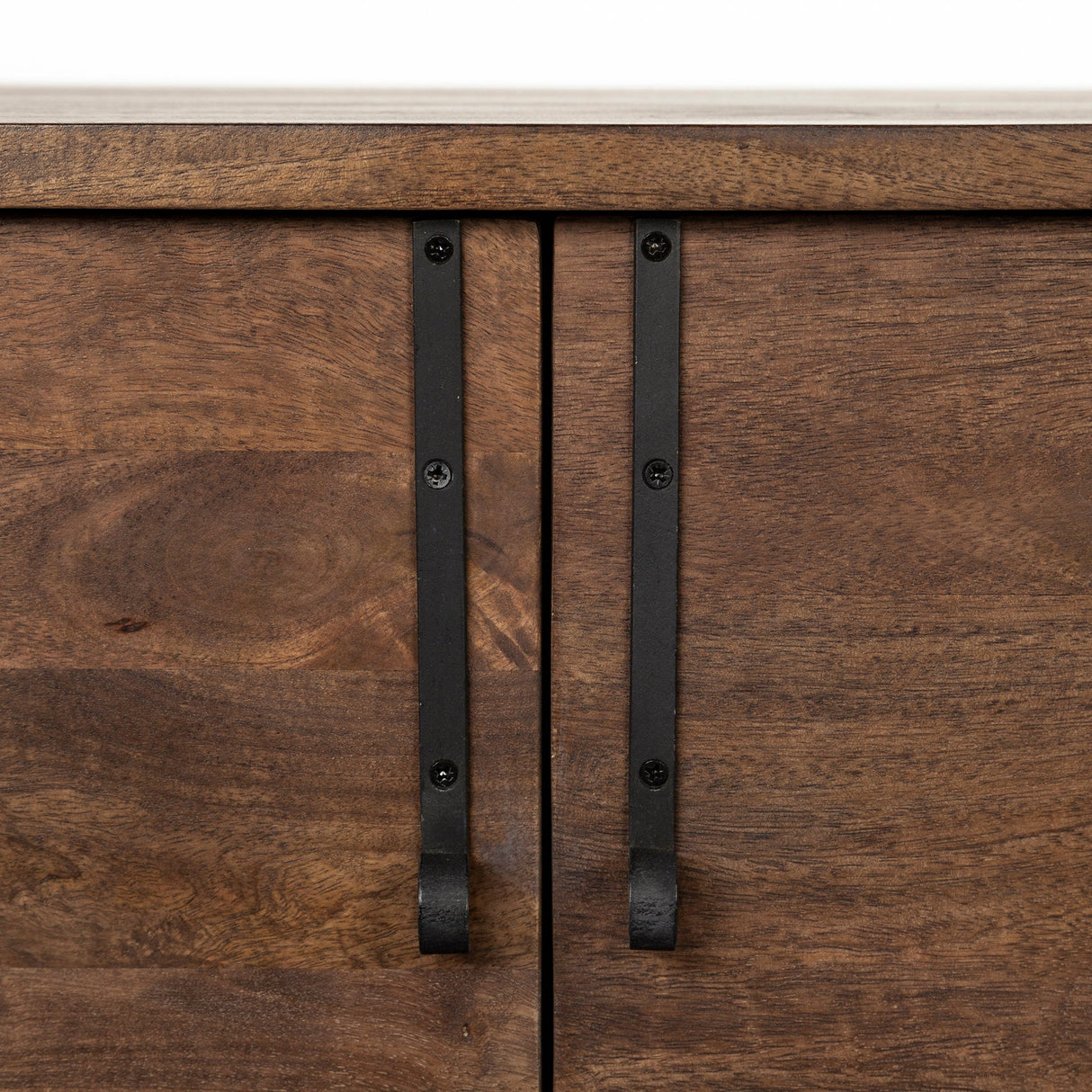 Glenn VI Dark Brown Wood Frame w/ Black Iron Accent, 6 Drawer, 2 Door Cabinet Sideboard by Mercana at Eve Furniture