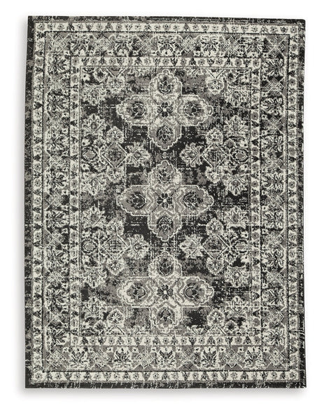 Glennisman Black/Gray/Ivory Large Rug by Ashley at Eve Furniture
