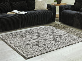 Glennisman Black/Gray/Ivory Medium Rug by Ashley at Eve Furniture