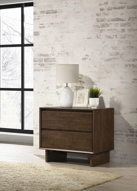 Glenwood Warm Brown 2-Drawer Nightstand by Coaster at Eve Furniture