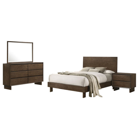 Glenwood Warm Brown 4-Piece Eastern King Bedroom Set by Coaster at Eve Furniture