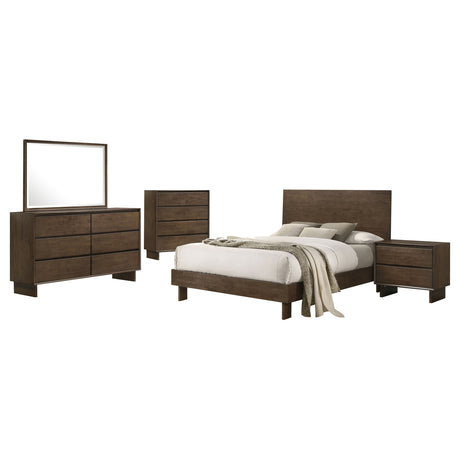 Glenwood Warm Brown 5-Piece Eastern King Bedroom Set by Coaster at Eve Furniture