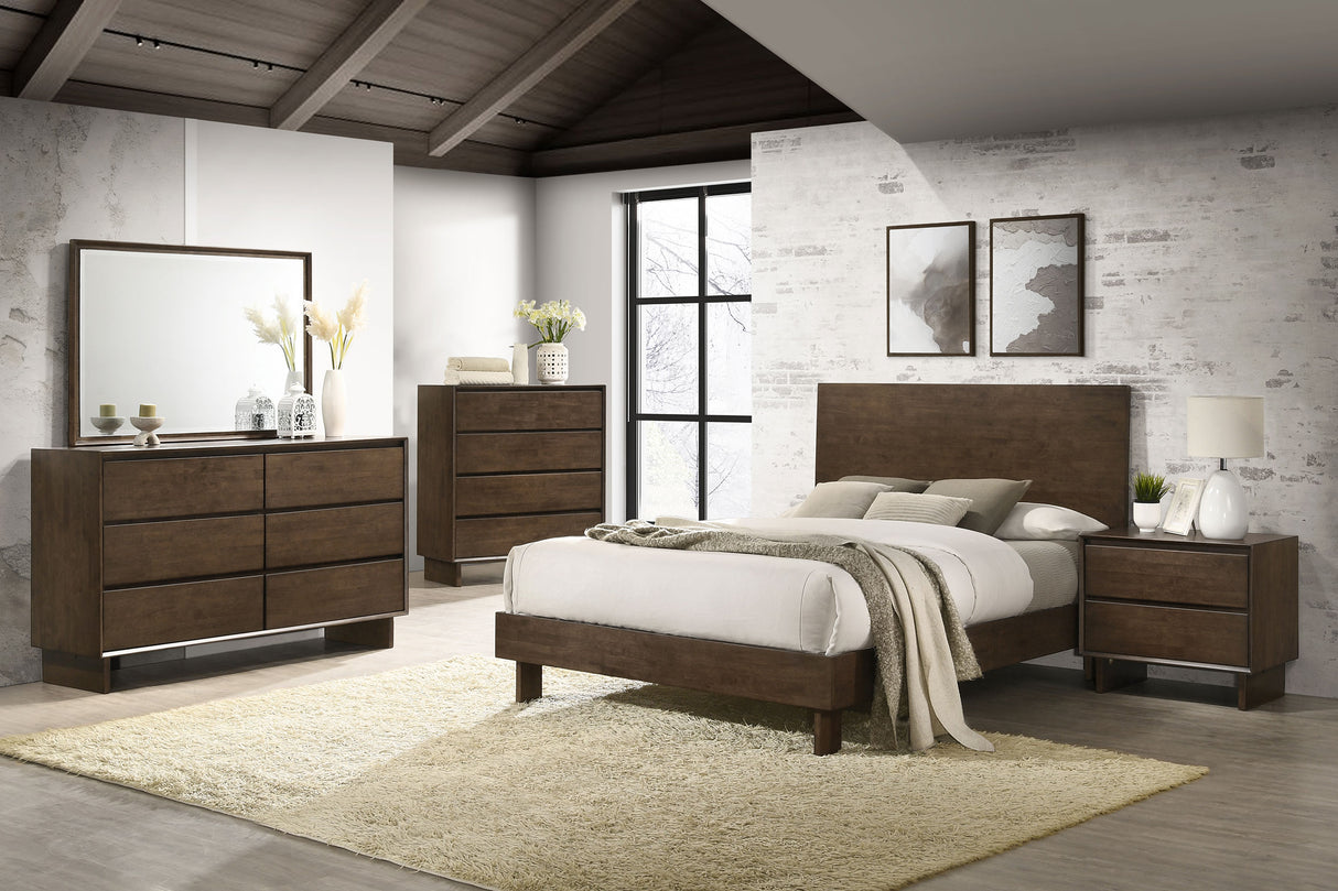 Glenwood Warm Brown 5-Piece Eastern King Bedroom Set by Coaster at Eve Furniture