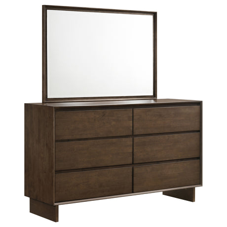 Glenwood Warm Brown 6-drawer Dresser and Mirror by Coaster at Eve Furniture