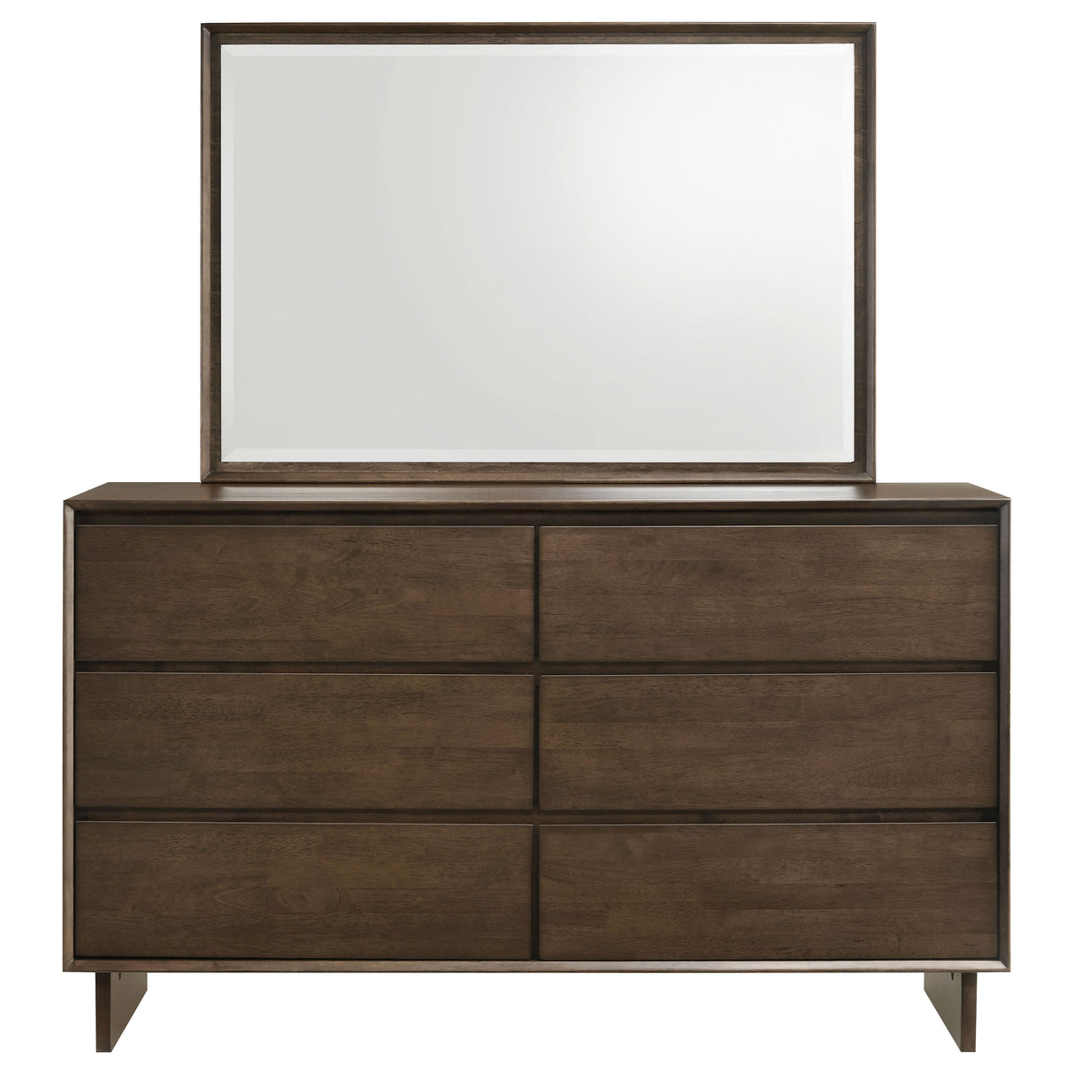 Glenwood Warm Brown 6-drawer Dresser and Mirror by Coaster at Eve Furniture