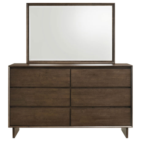 Glenwood Warm Brown 6-drawer Dresser and Mirror by Coaster at Eve Furniture