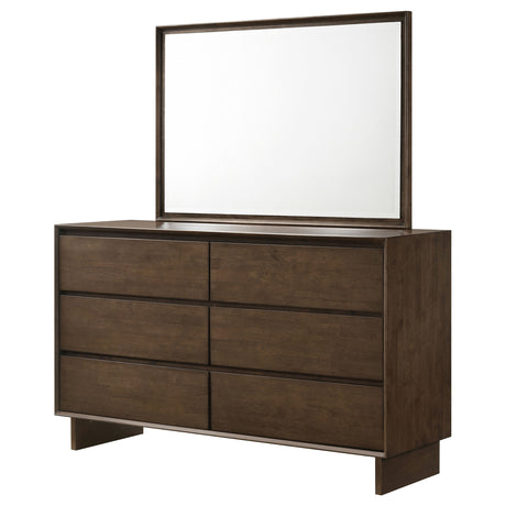 Glenwood Warm Brown 6-drawer Dresser and Mirror by Coaster at Eve Furniture