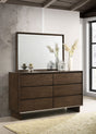 Glenwood Warm Brown 6-drawer Dresser and Mirror by Coaster at Eve Furniture