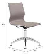 Glider Conference Chair Taupe by Zuomod at Eve Furniture