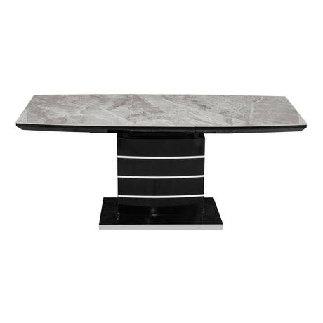 Glissand Black/Chrome 5-Piece Expandable Dining Room Set by Homelegance at Eve Furniture