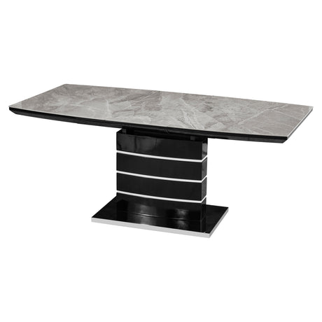 Glissand Black/Chrome 5-Piece Expandable Dining Room Set by Homelegance at Eve Furniture