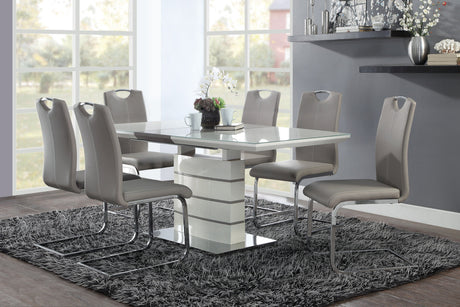 Glissand Chrome Metal/Gray Dining Table by Homelegance at Eve Furniture