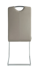 Glissand Chrome Metal/Gray Faux Leather Dining Side Chair, Set of 2 by Homelegance at Eve Furniture