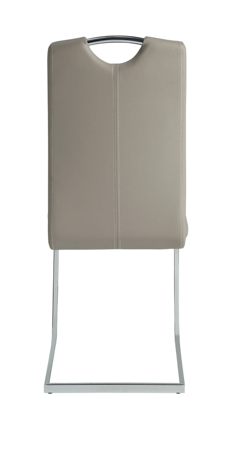 Glissand Chrome Metal/Gray Faux Leather Dining Side Chair, Set of 2 by Homelegance at Eve Furniture