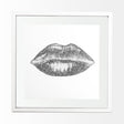 Glitter Lips I Silver by Victoria Barnes Hand Embellished Framed Art Print Matted under Glass by Mercana at Eve Furniture