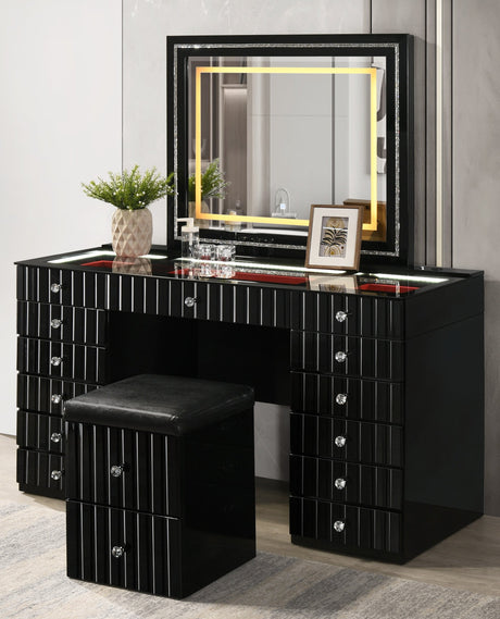 Gloria Black Vanity set by New Era Innovations at Eve Furniture