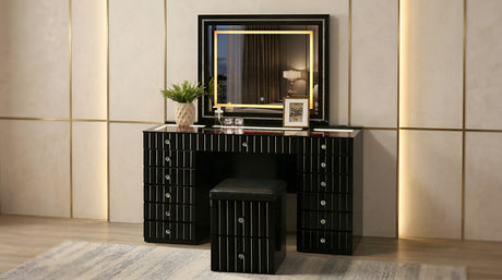 Gloria Black Vanity set by New Era Innovations at Eve Furniture