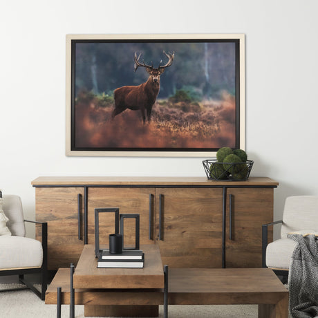 Glorious Stag by Mercana Studio a Hand Embellished Textured Framed Photo Art Print Matted under Glas by Mercana at Eve Furniture