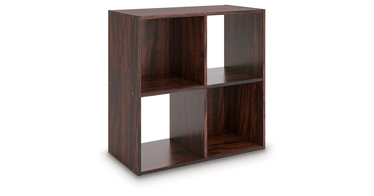 Glosmount Cherry/Light Brown Four Cube Organizer by Ashley at Eve Furniture