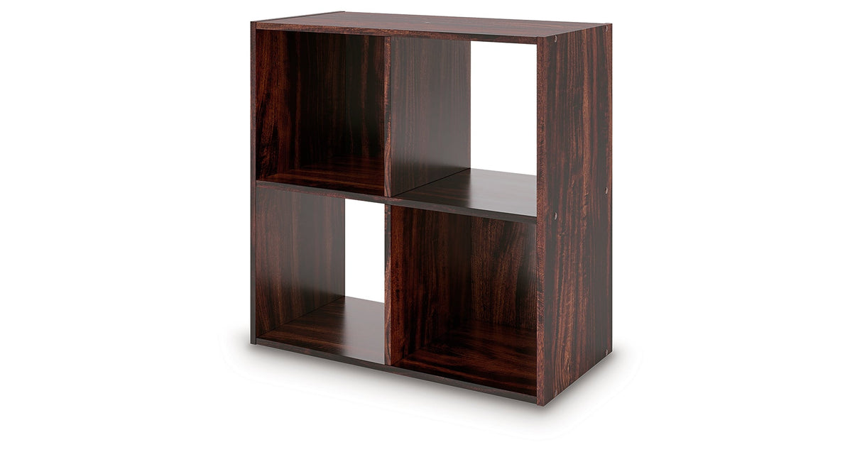 Glosmount Cherry/Light Brown Four Cube Organizer by Ashley at Eve Furniture