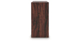 Glosmount Cherry/Light Brown Four Cube Organizer by Ashley at Eve Furniture