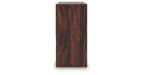 Glosmount Cherry/Light Brown Four Cube Organizer by Ashley at Eve Furniture