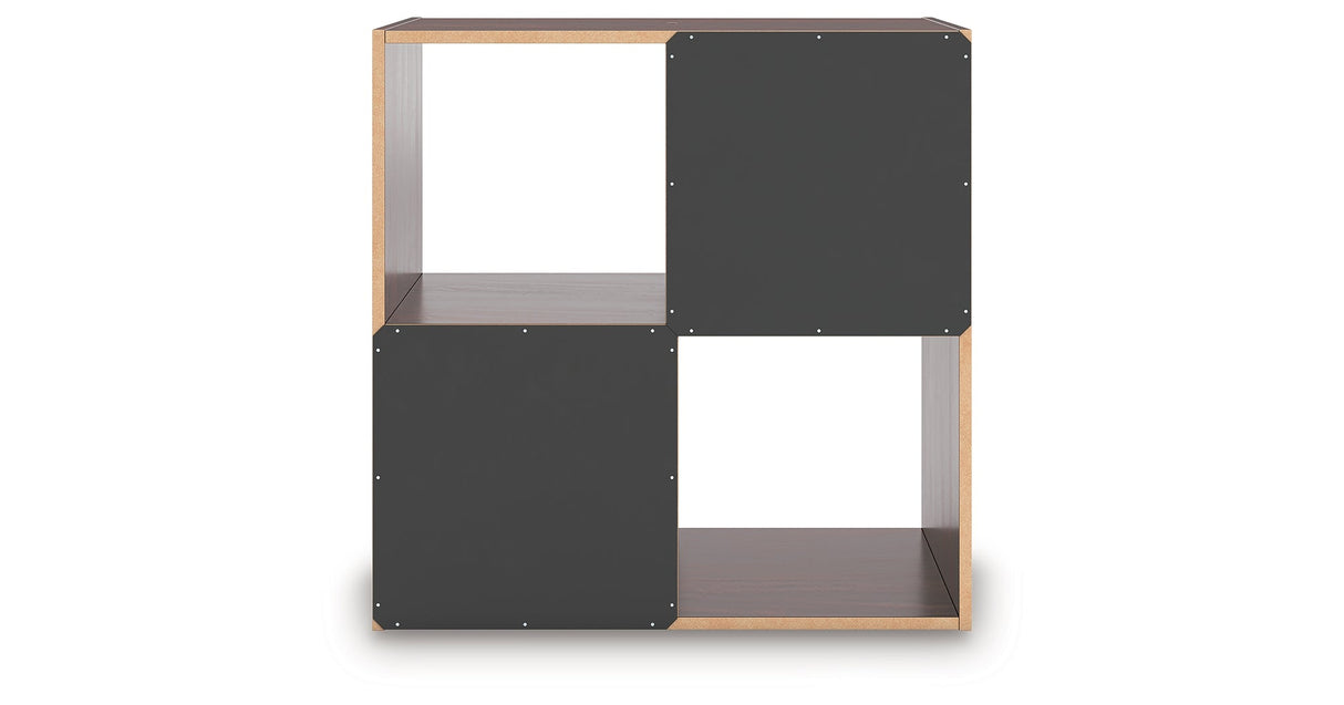 Glosmount Cherry/Light Brown Four Cube Organizer by Ashley at Eve Furniture