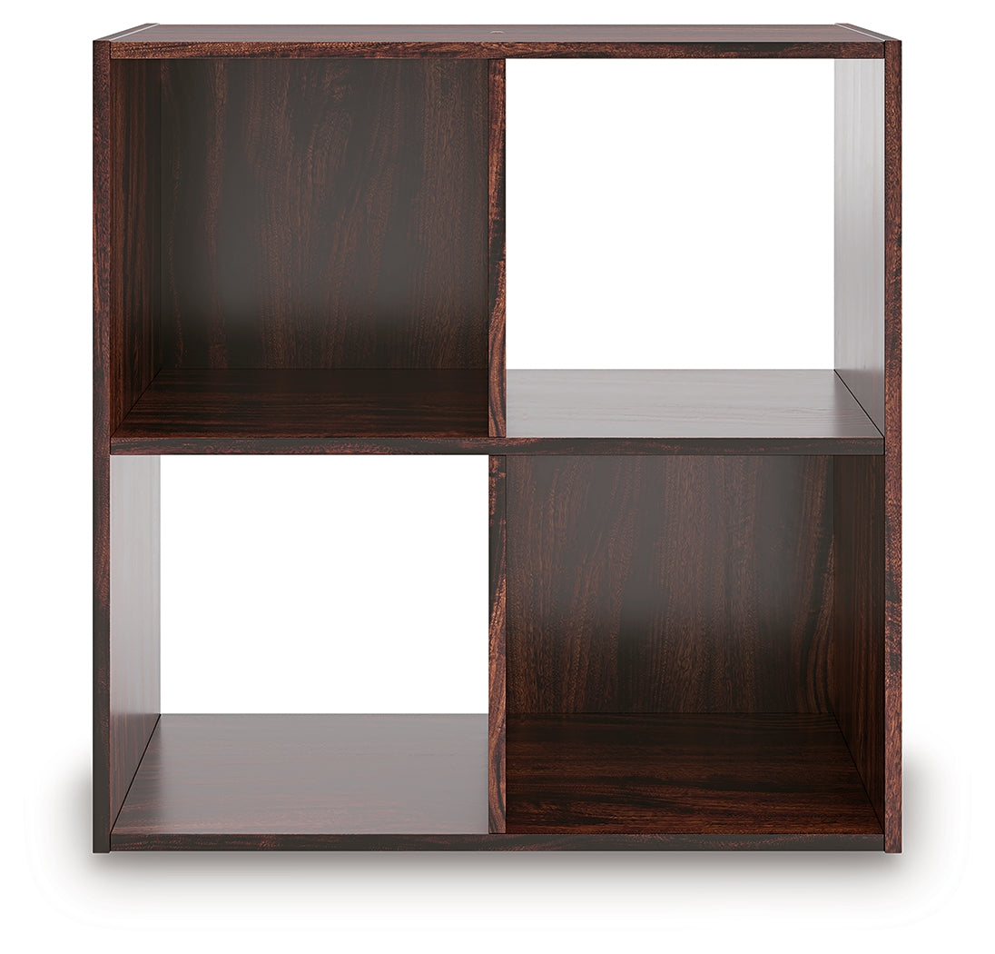 Glosmount Cherry/Light Brown Four Cube Organizer by Ashley at Eve Furniture