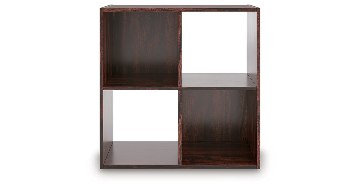 Glosmount Cherry/Light Brown Four Cube Organizer by Ashley at Eve Furniture