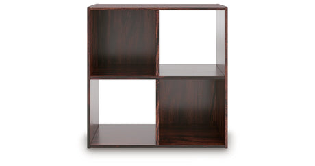 Glosmount Cherry/Light Brown Four Cube Organizer by Ashley at Eve Furniture