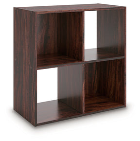 Glosmount Cherry/Light Brown Four Cube Organizer by Ashley at Eve Furniture