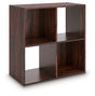 Glosmount Cherry/Light Brown Four Cube Organizer by Ashley at Eve Furniture