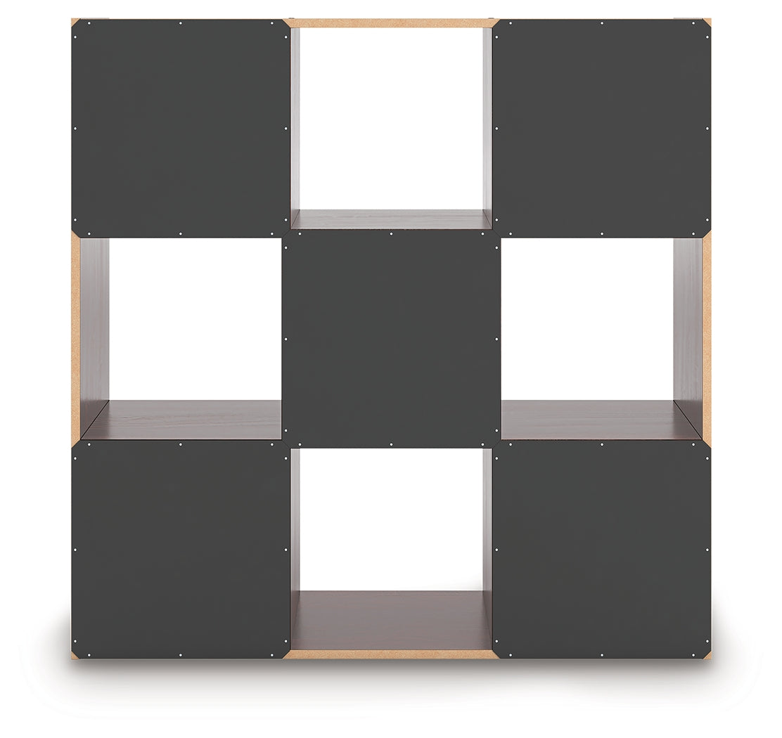 Glosmount Cherry/Light Brown Nine Cube Organizer by Ashley at Eve Furniture